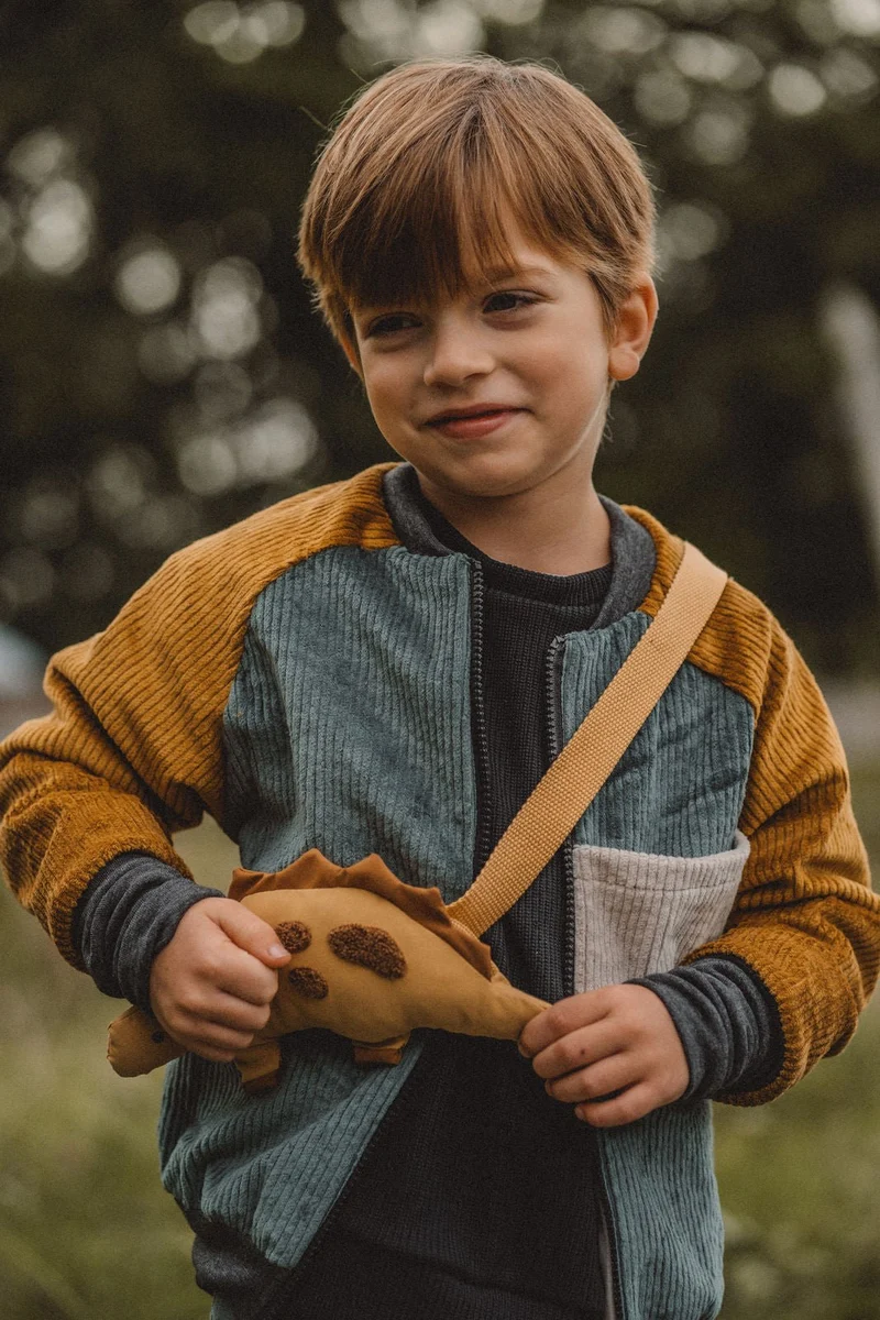 College Kinderjacke Caramel / Smaragd