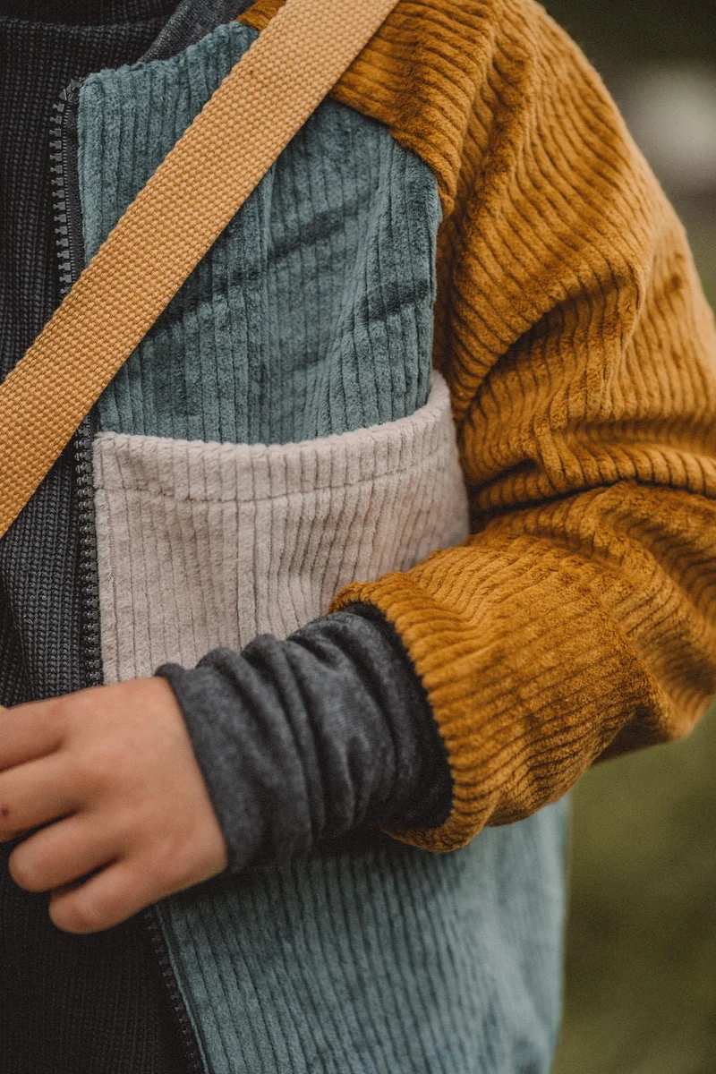 College Kinderjacke Caramel / Smaragd