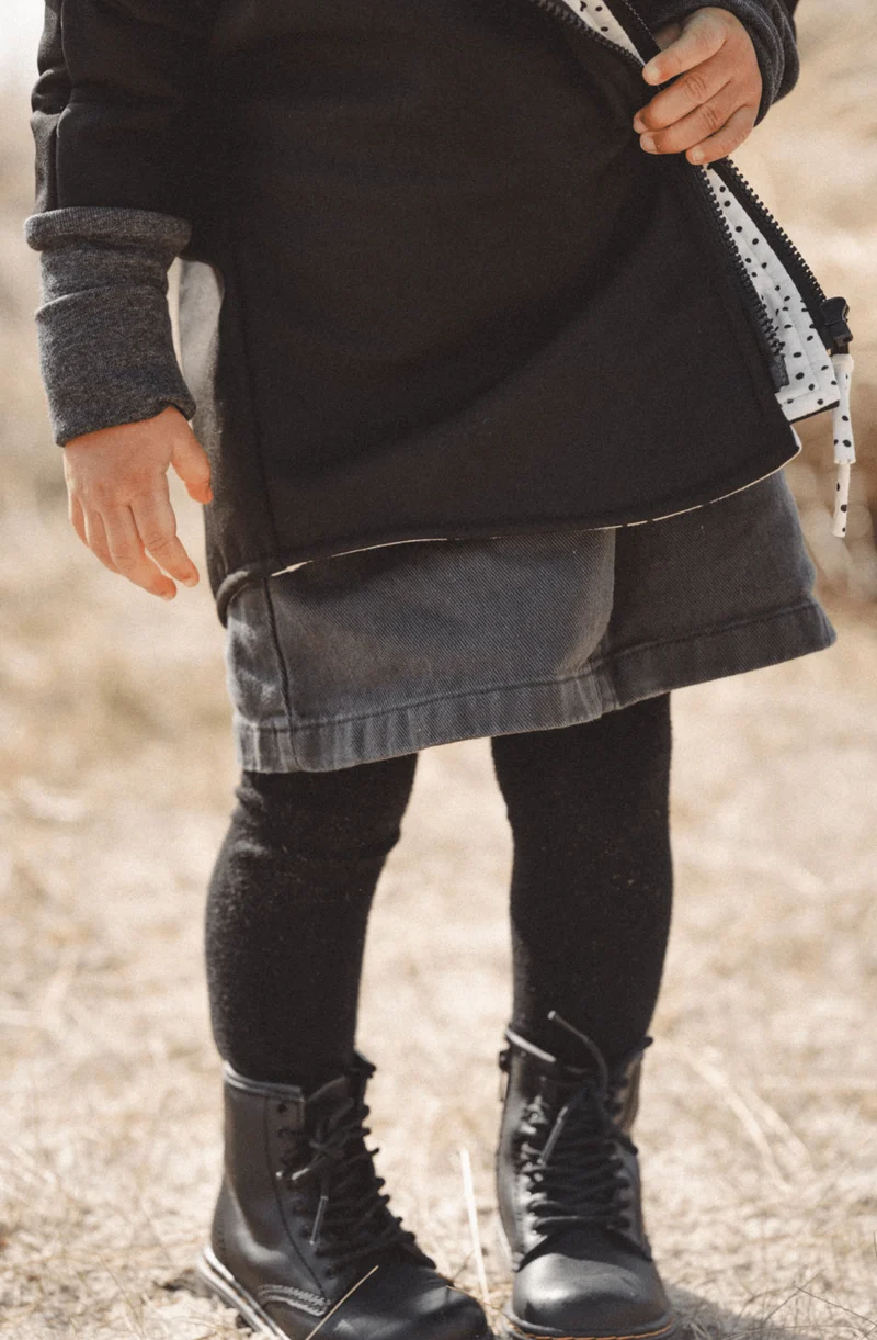 Softshelljacke Kinder Anthrazit Kritzelpunkte