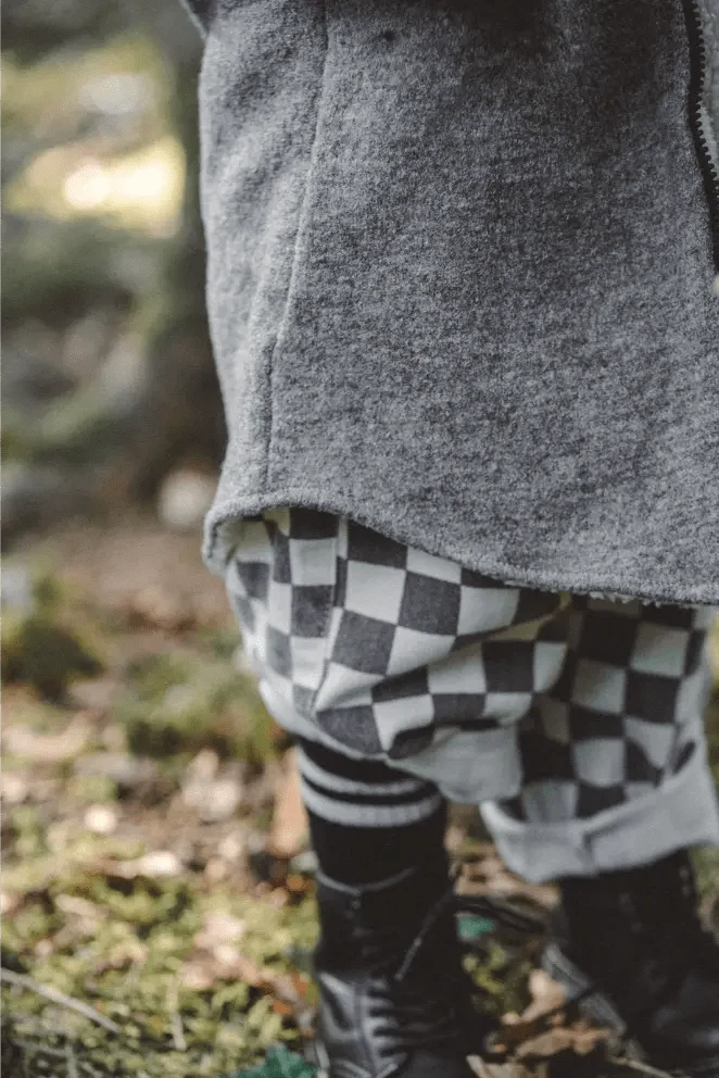 Wollwalkjacke Kinder Grau / Teddyfell