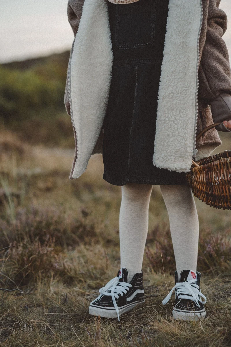Wollwalkjacke Kinder Taupe /Teddyfell