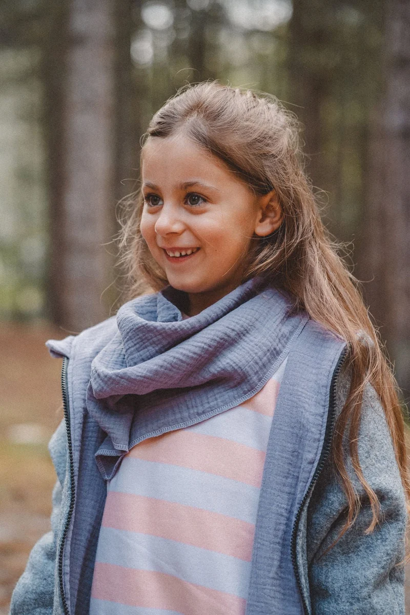Wollwalkjacke Grau / Musselin Flieder