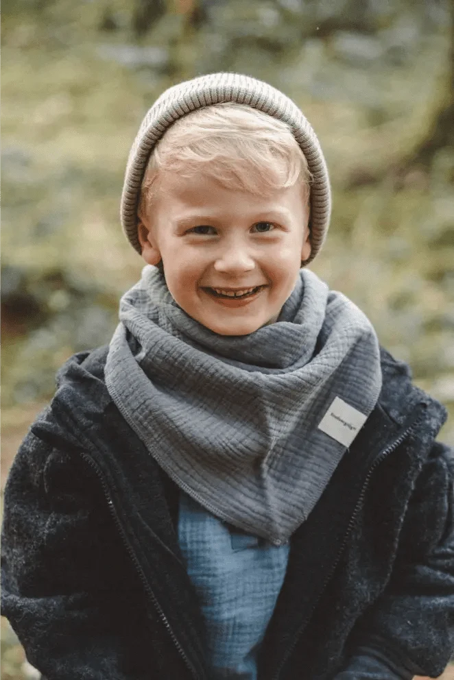 Wollwalkjacke Anthrazit / Musselin Schwarz