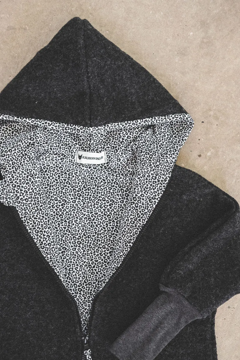 Wollwalkjacke Anthrazit / Leo
