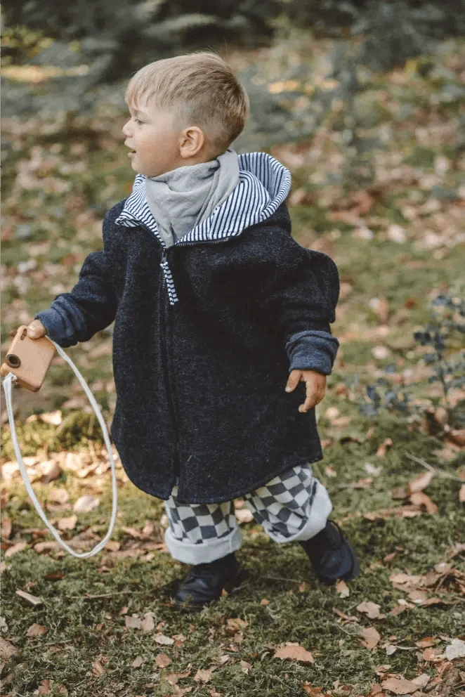 Wollwalkjacke Anthrazit / Streifenhörnchen