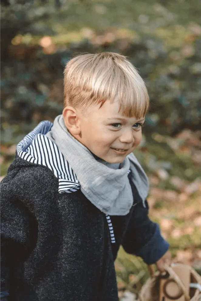 Wollwalkjacke Anthrazit / Streifenhörnchen