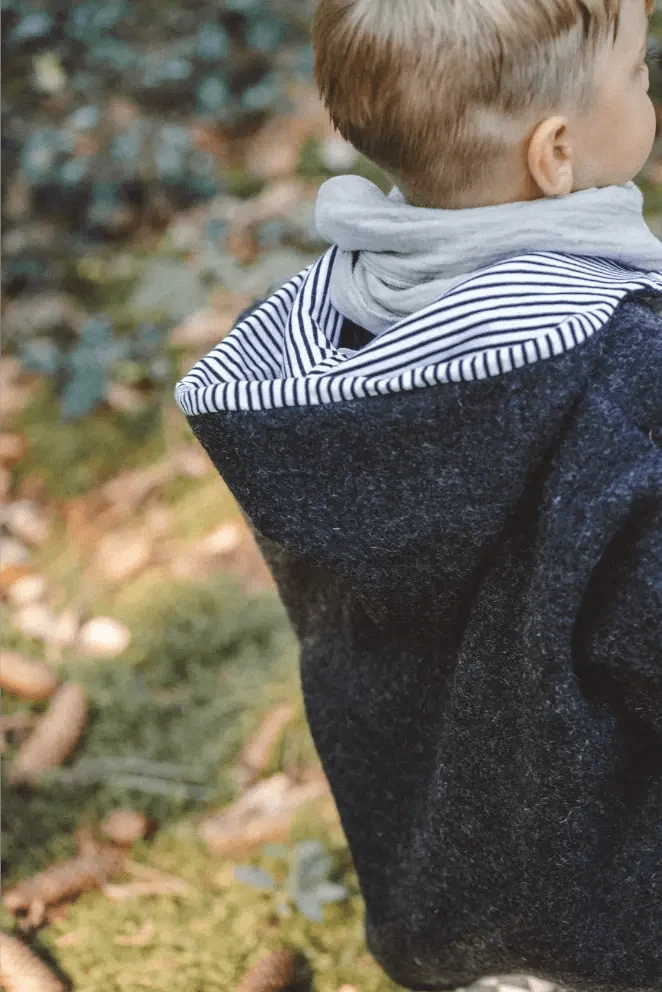 Wollwalkjacke Anthrazit / Streifenhörnchen
