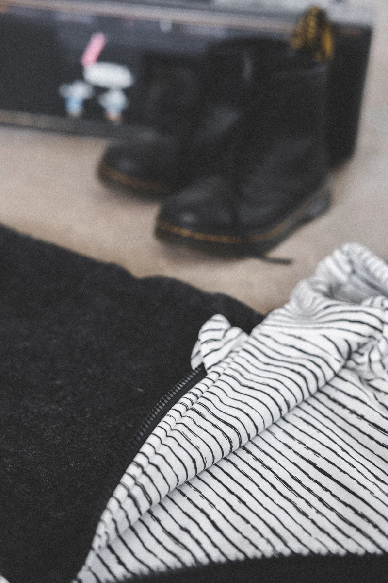 Wollwalkjacke Anthrazit / Streifenhörnchen