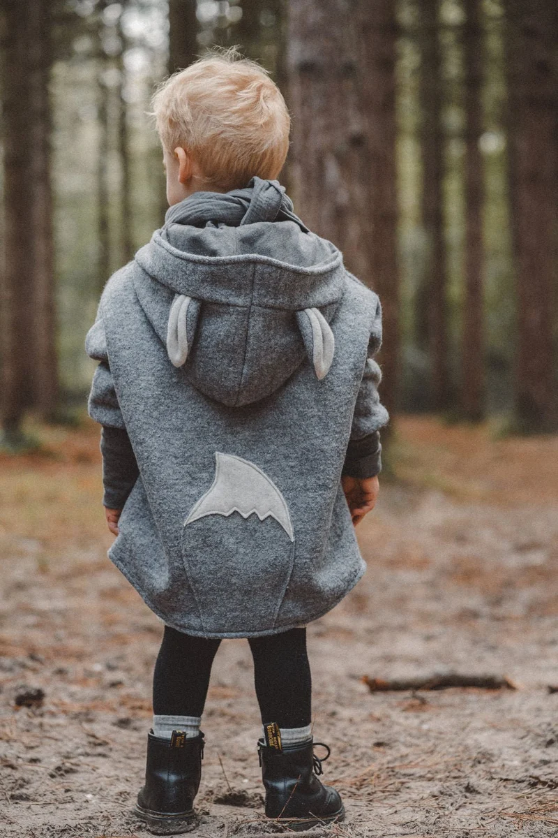 Wollwalkjacke Kinder - eisiger Wolf