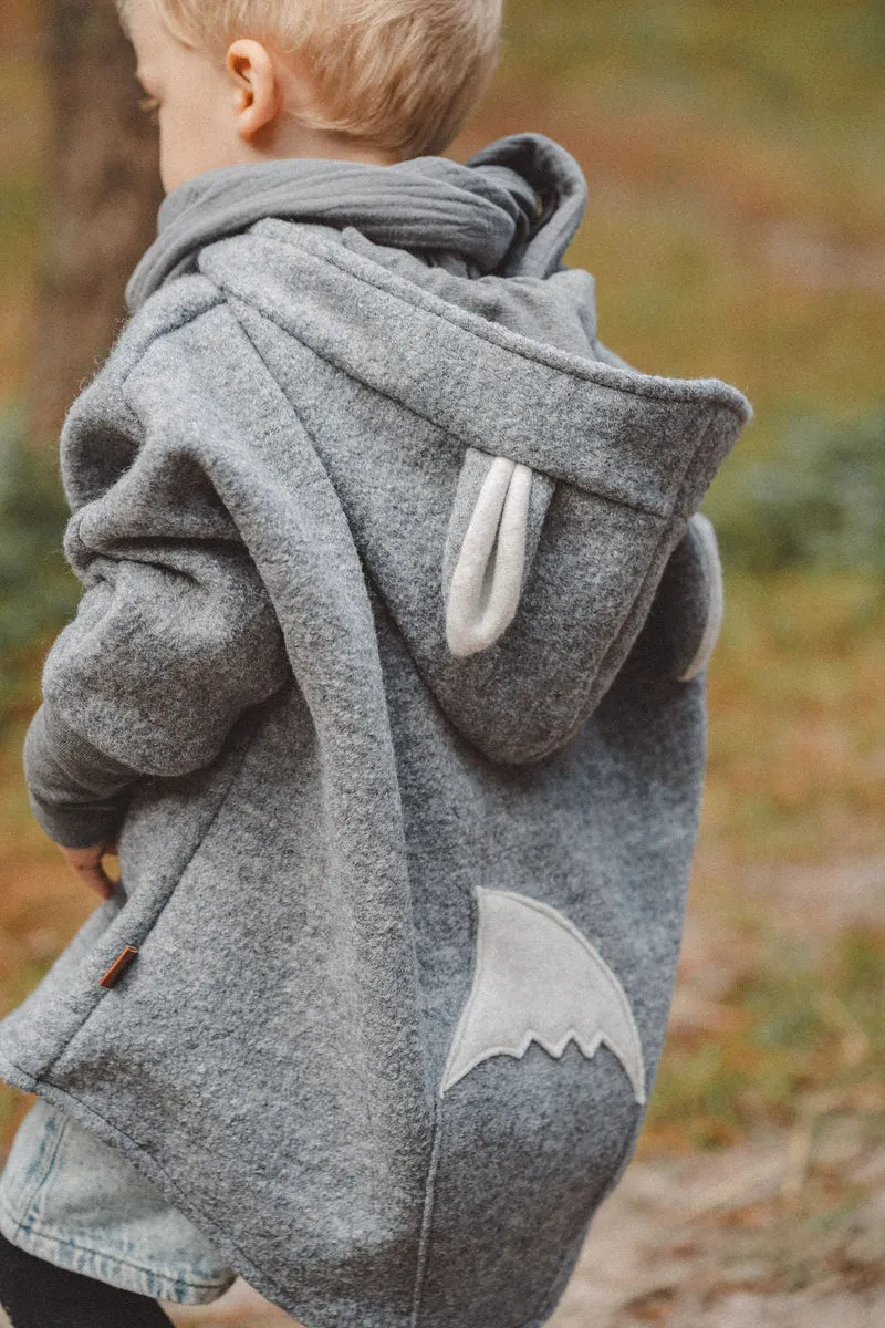 Wollwalkjacke Kinder - eisiger Wolf