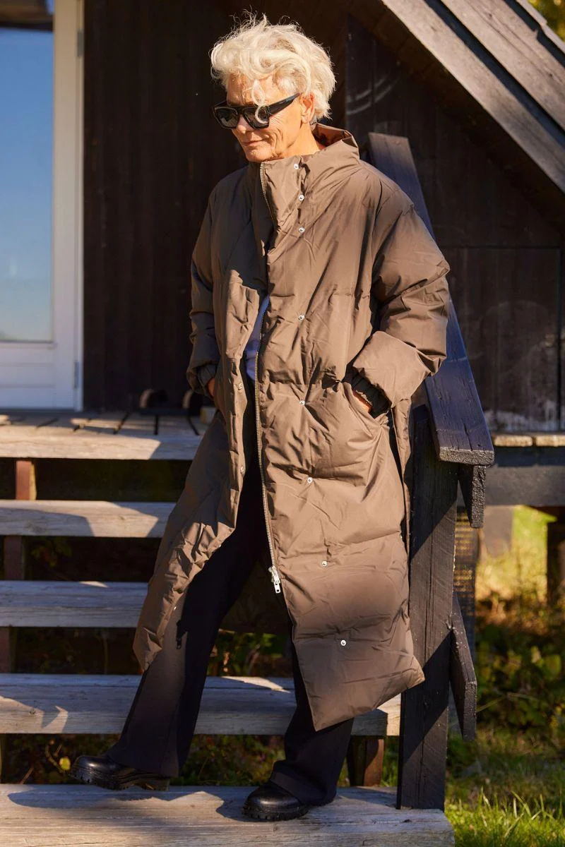 Lilly Long coat | Brun | Frakke fra French Laundry