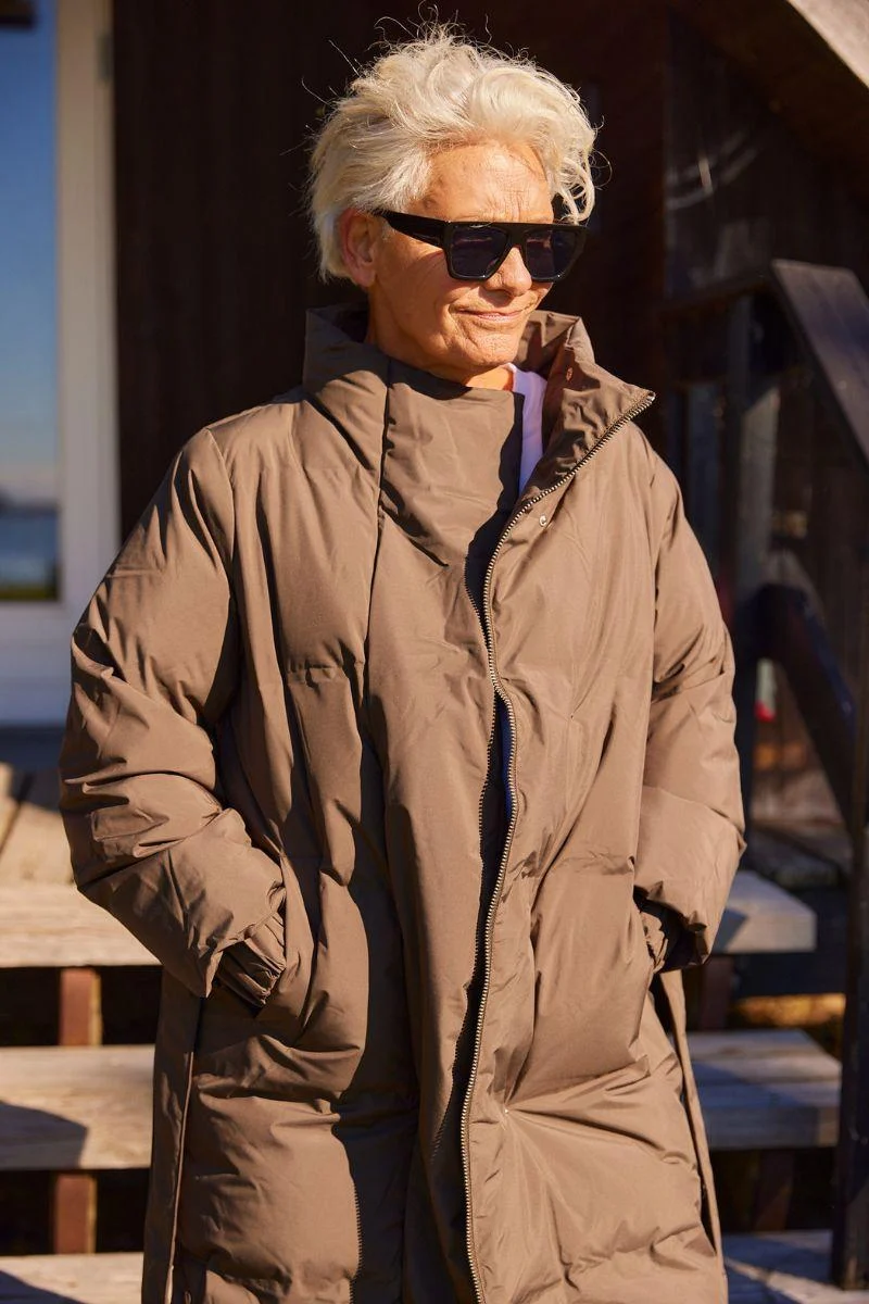 Lilly Long coat | Brun | Frakke fra French Laundry