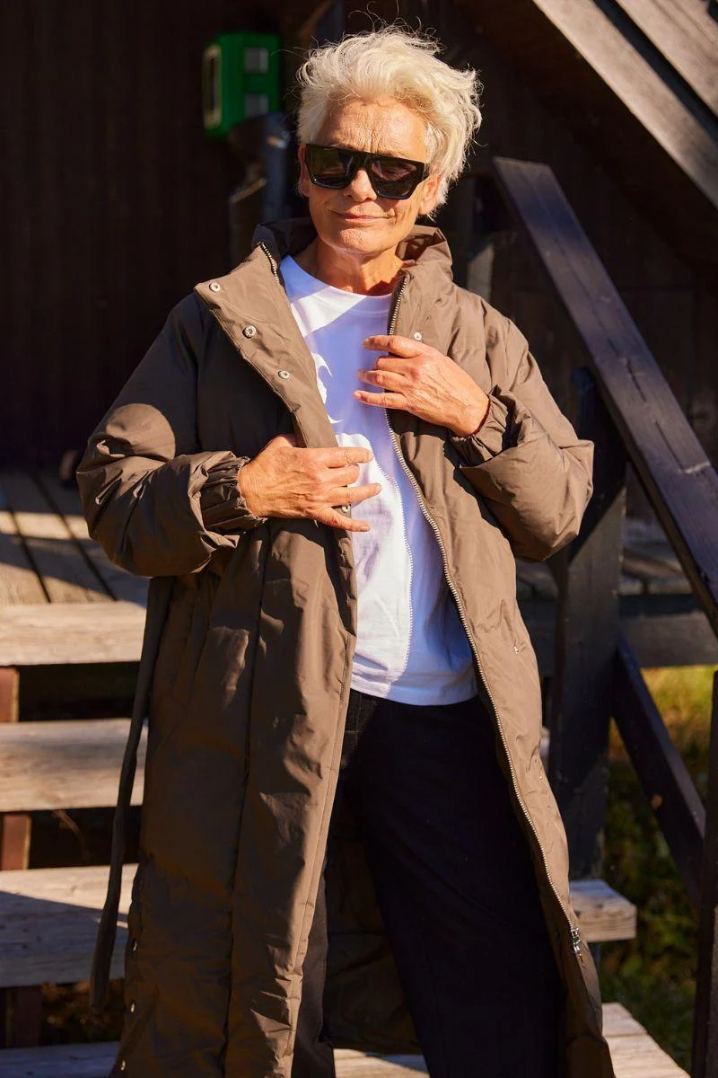Lilly Long coat | Brun | Frakke fra French Laundry