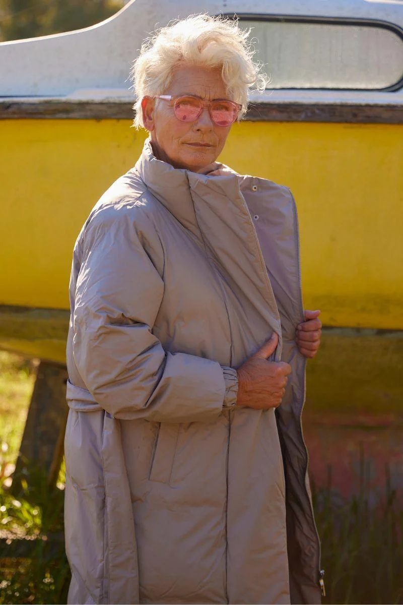 Lilly Long coat | Taupe | Frakke fra French Laundry