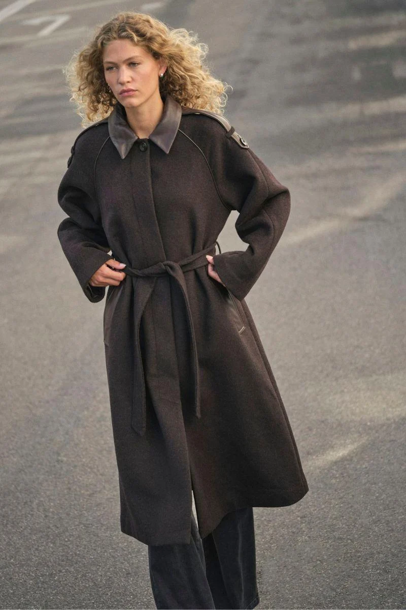 Eva Wool Coat | Chocolate Torte | Jakke fra Mos Mosh
