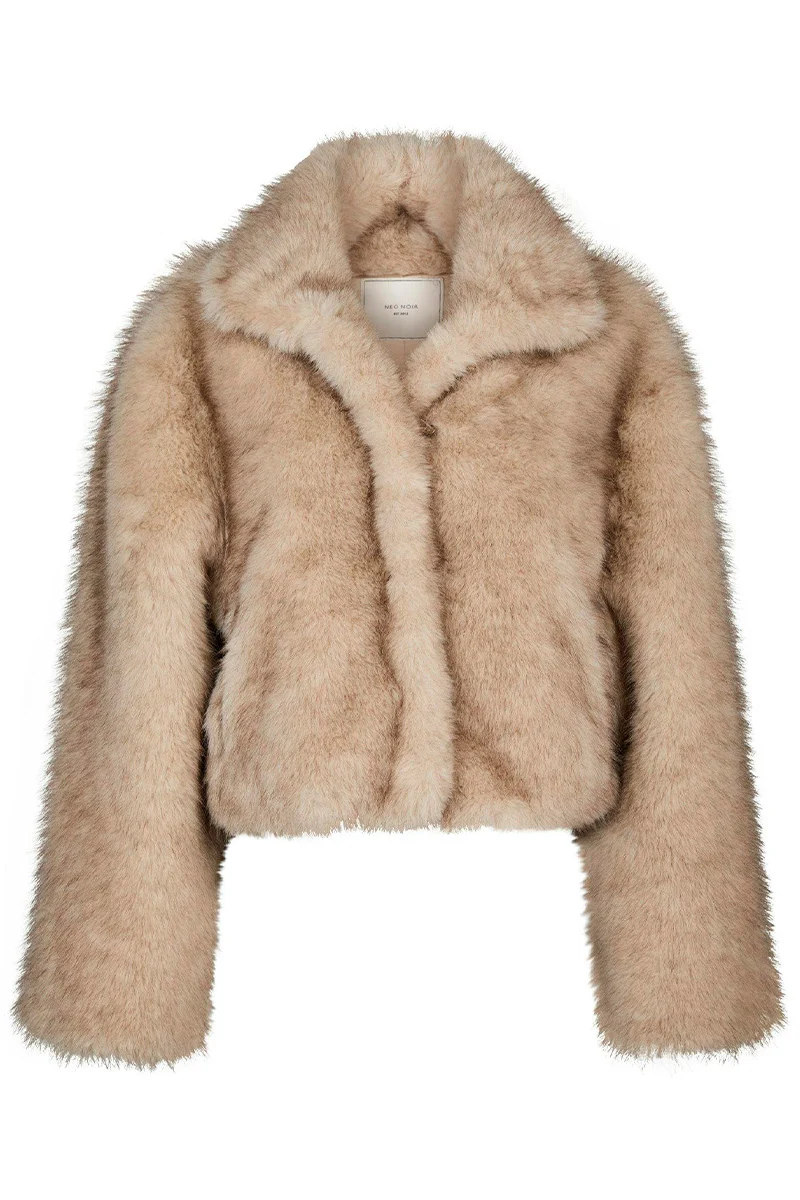 Steff Faux Fur Jacket | Beige | Jakke fra Neo Noir