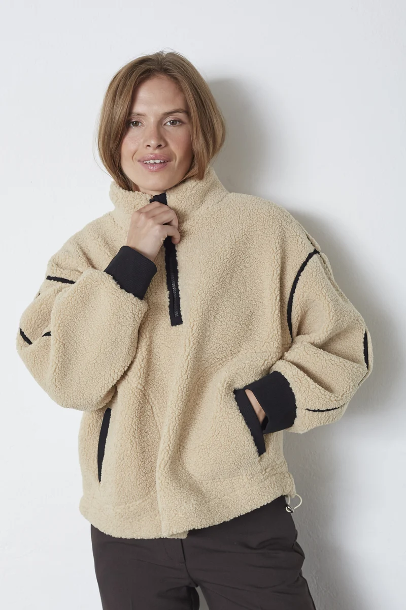 Madin Fleece Anorak 30341 | Sand | Jakke fra Co'couture