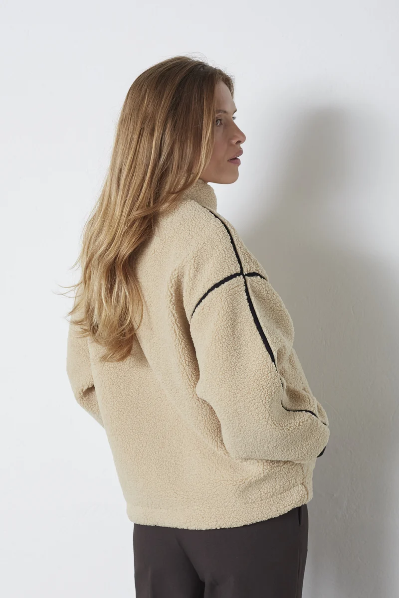 Madin Fleece Anorak 30341 | Sand | Jakke fra Co'couture