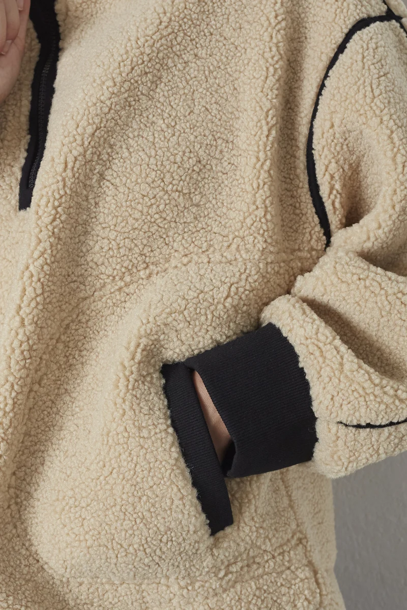 Madin Fleece Anorak 30341 | Sand | Jakke fra Co'couture