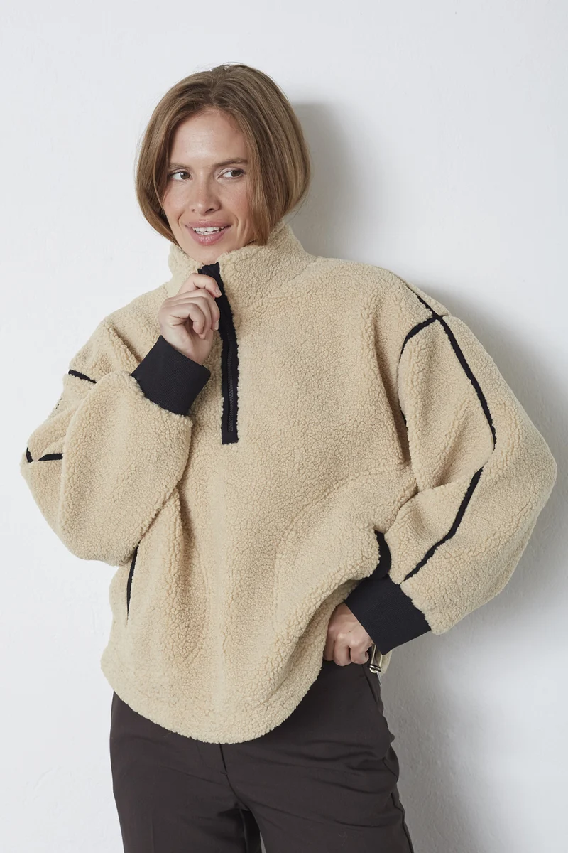 Madin Fleece Anorak 30341 | Sand | Jakke fra Co'couture