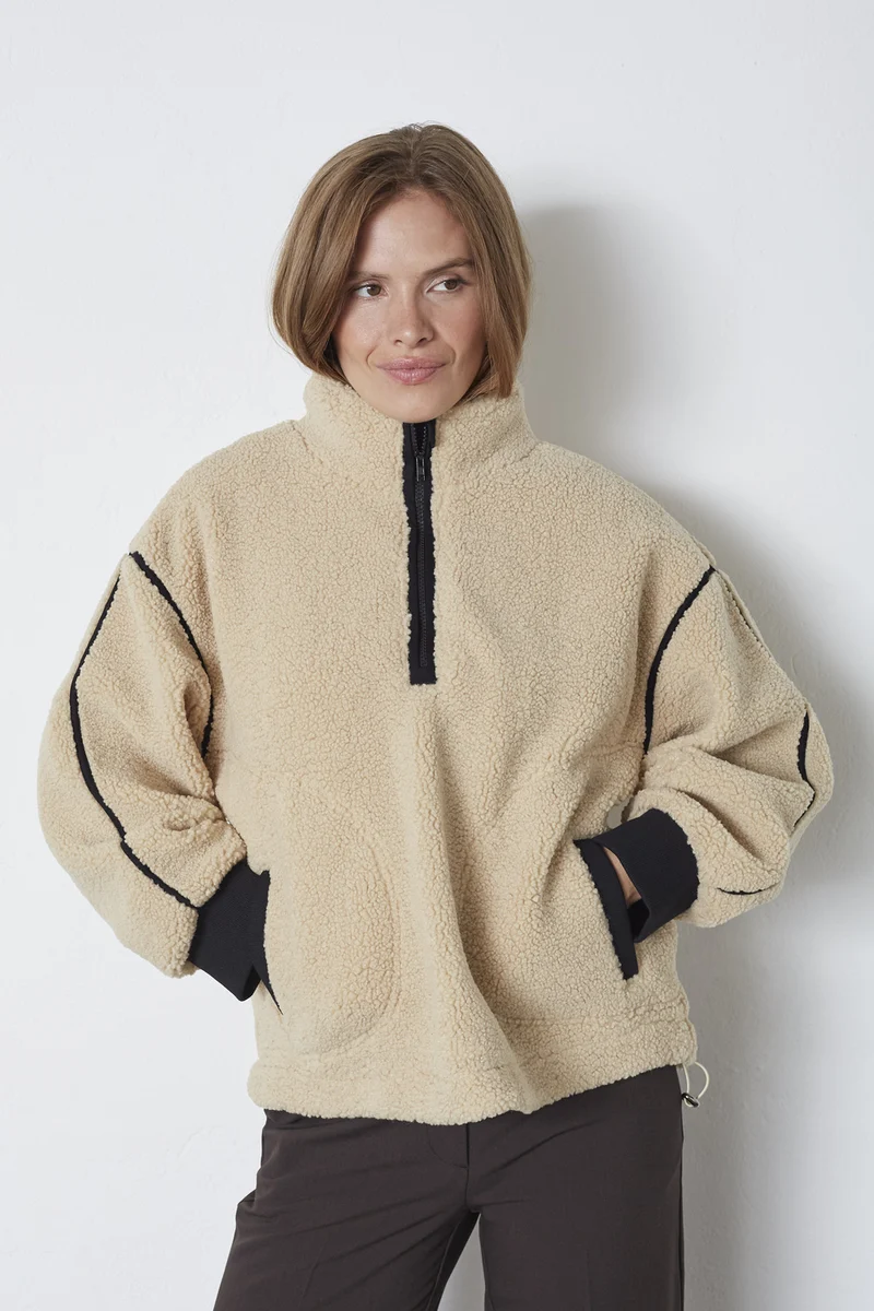 Madin Fleece Anorak 30341 | Sand | Jakke fra Co'couture