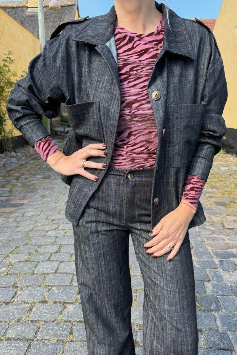 Box Shirt Jacket | Black Denim | Jakker fra Black Colour