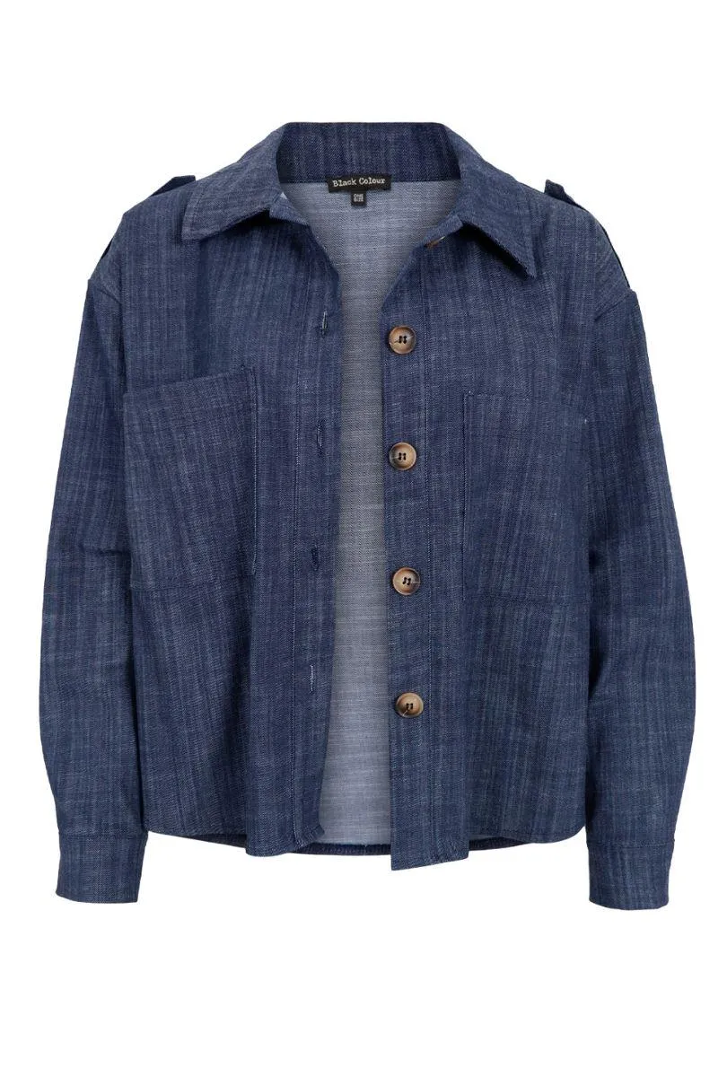 Box Shirt Jacket | Navy Denim | Jakker fra Black Colour