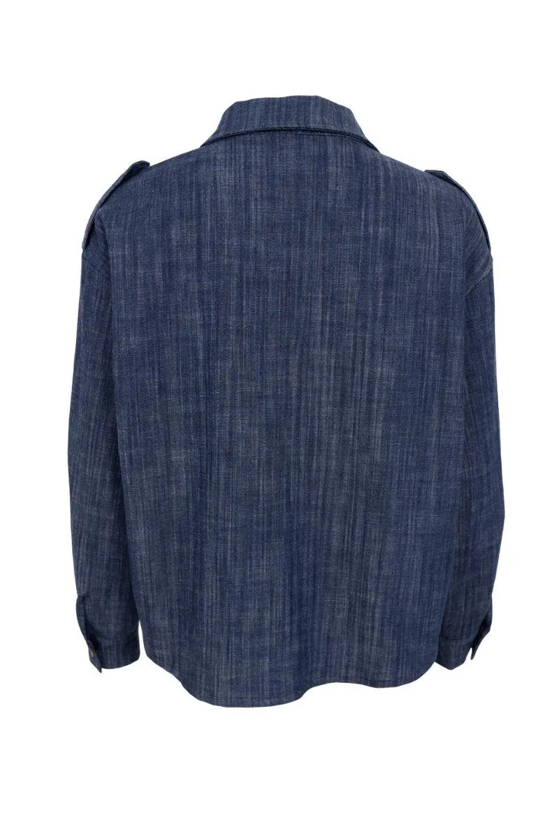 Box Shirt Jacket | Navy Denim | Jakker fra Black Colour