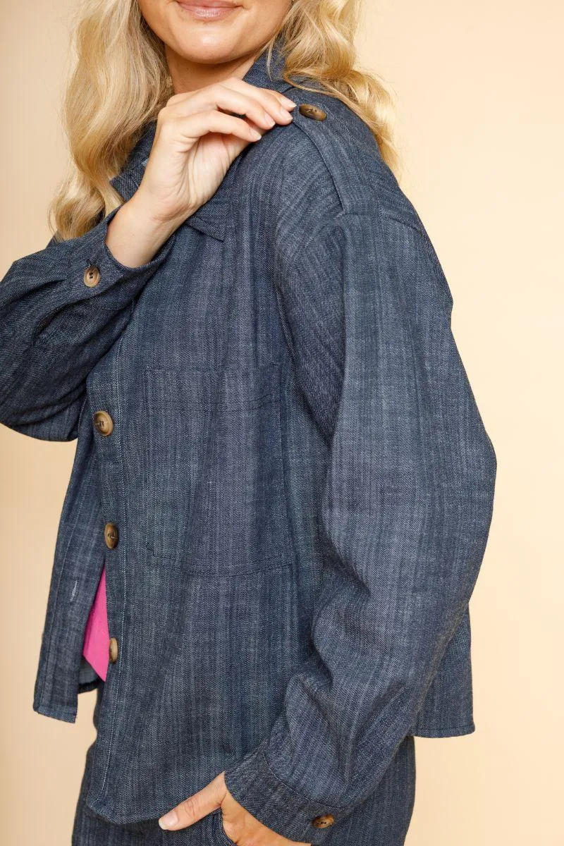 Box Shirt Jacket | Navy Denim | Jakker fra Black Colour