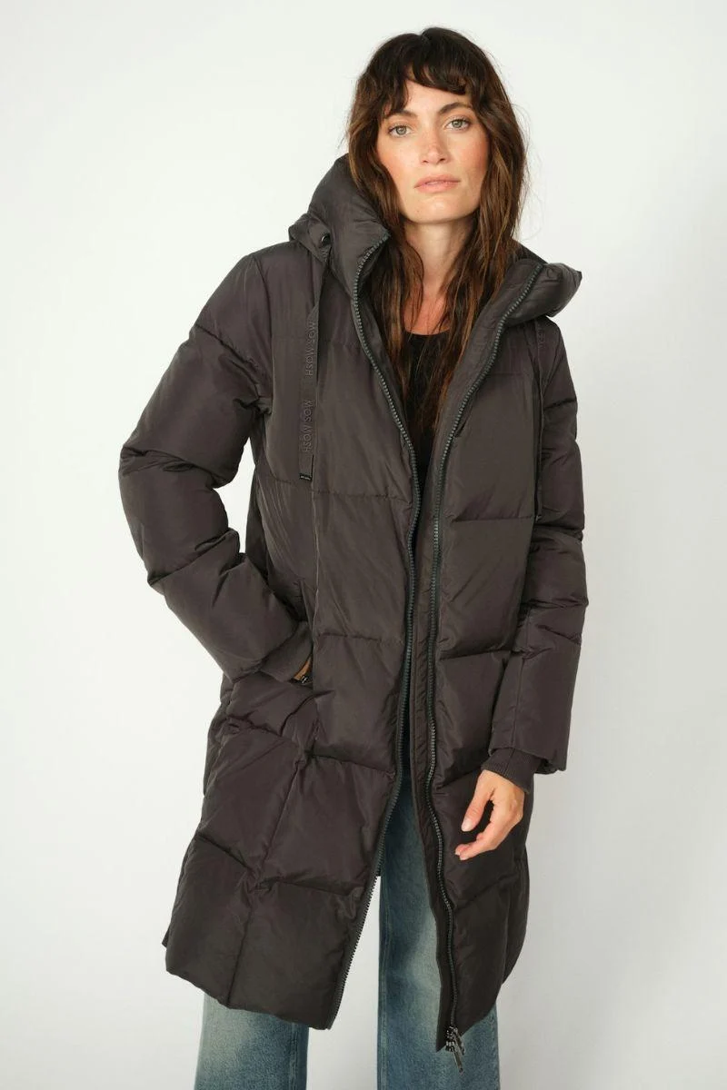 Nova Square Down Coat | Dark Grey | Jakke fra Mos Mosh