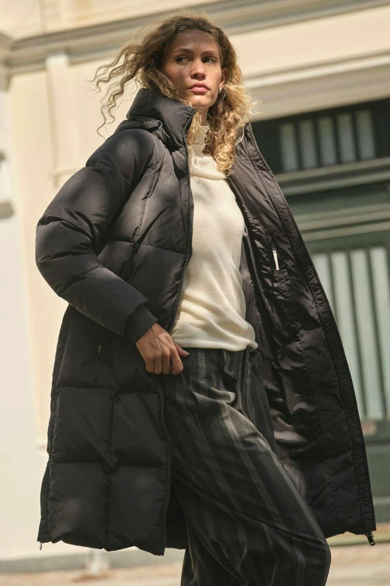Nova Square Down Coat | Dark Grey | Jakke fra Mos Mosh