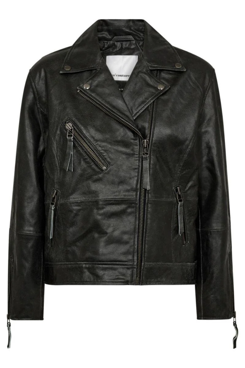 Floyd Crop Leather Jacket 30299 | Black | Jakke fra Co'couture