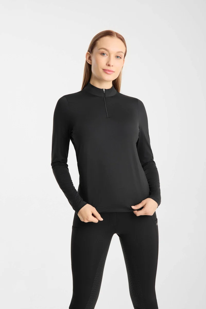 Emmie Damen kühlendes Funktionsshirt mit langen Ärmeln Black 34