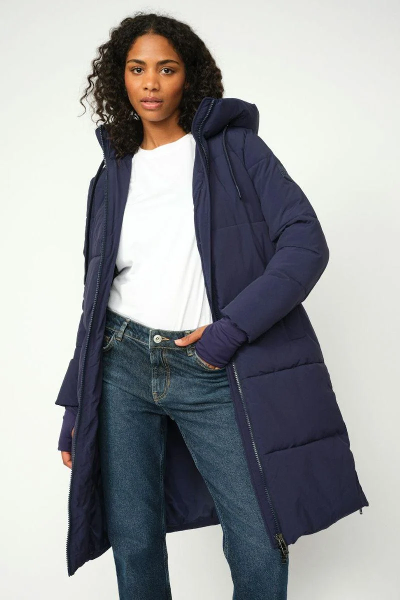 Ollie Terma Long Coat | Maritime Blue | Jakke fra Mos Mosh