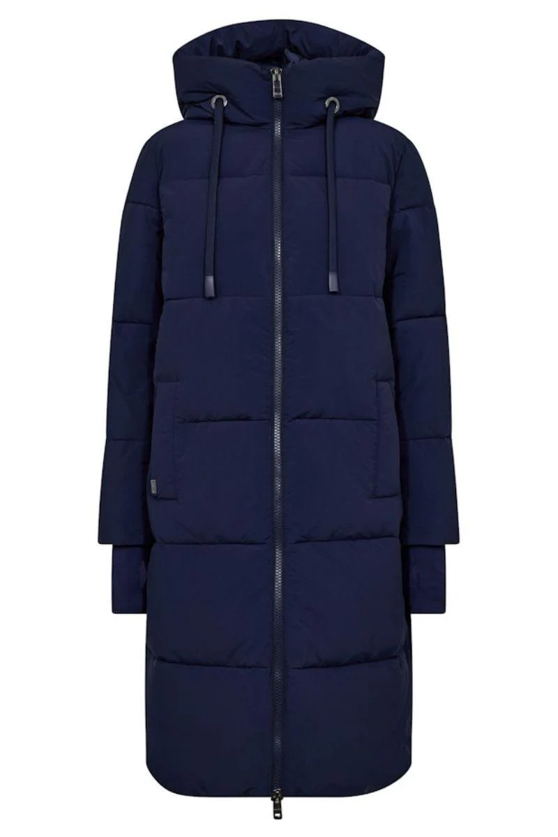 Ollie Terma Long Coat | Maritime Blue | Jakke fra Mos Mosh