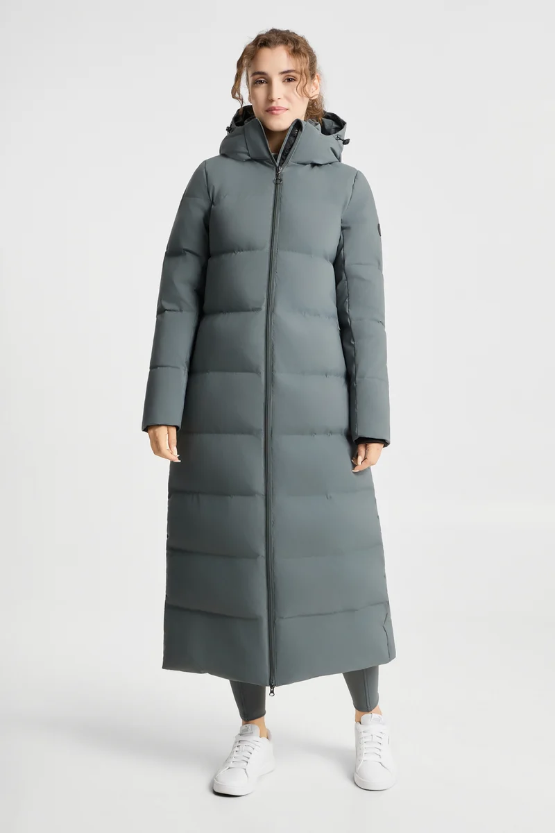 Paloma langer gesteppter Damenmantel Balsam Green 32