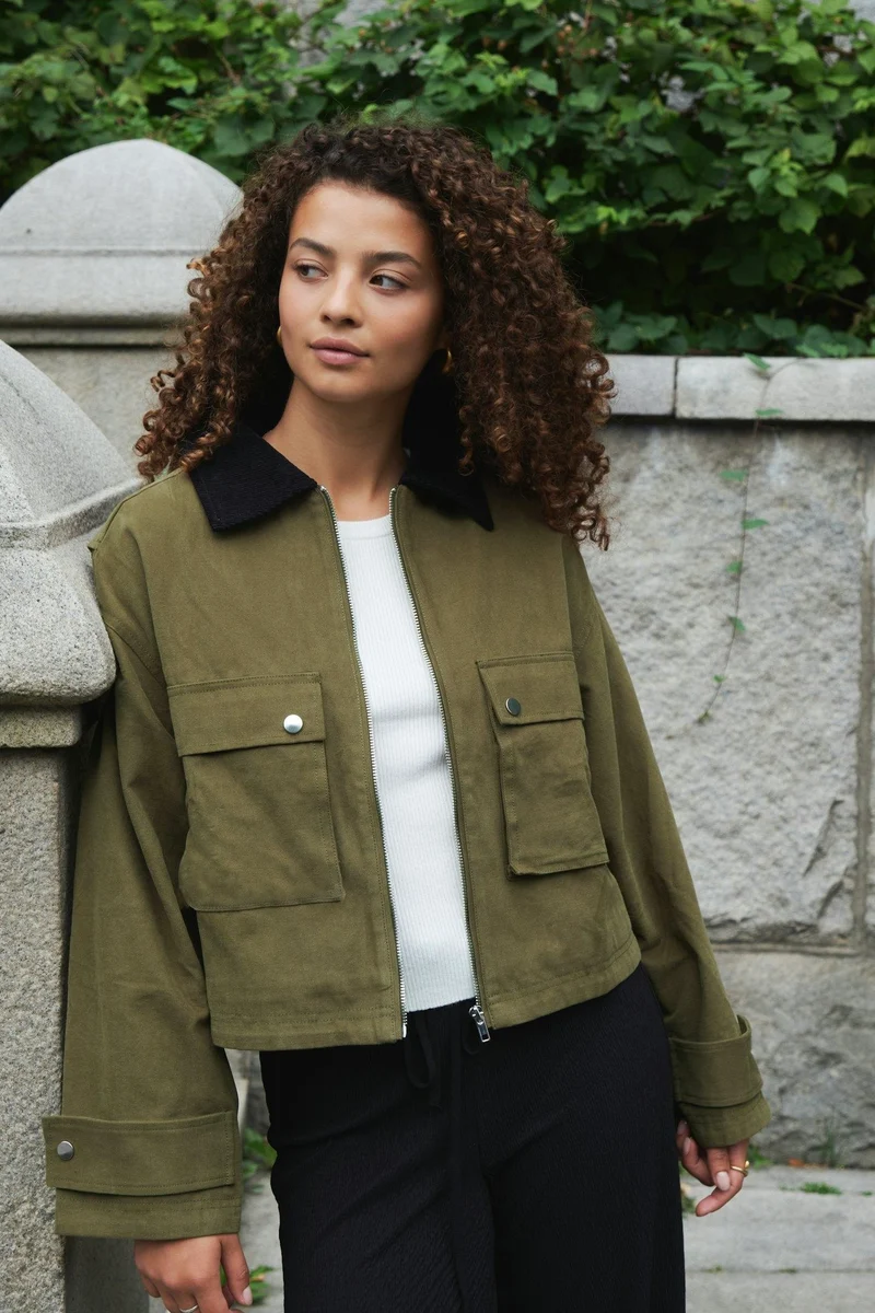 Rivera Canvas Boxy Jacket | Army | Jakke fra Neo Noir
