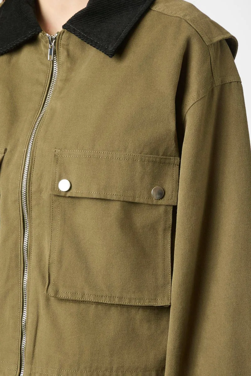 Rivera Canvas Boxy Jacket | Army | Jakke fra Neo Noir