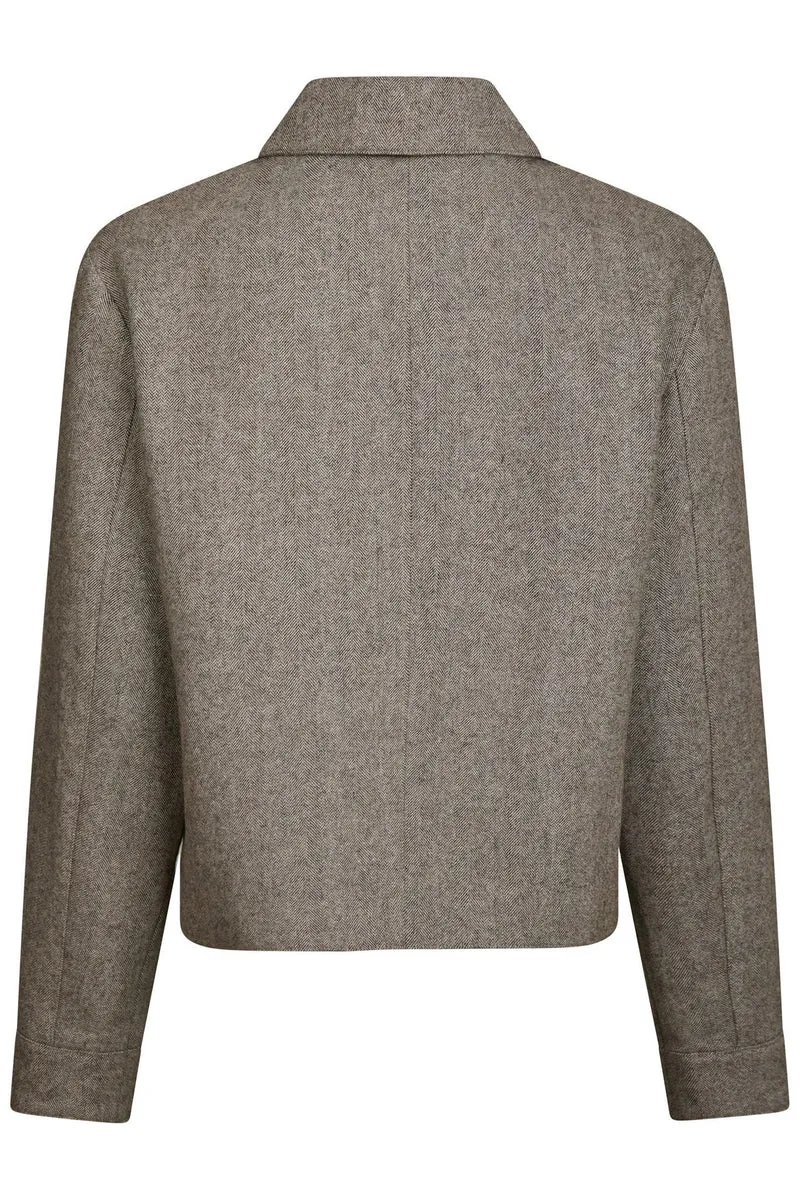 Romana Herringbone Jacket | Dusty Brown | Jakke fra Neo Noir
