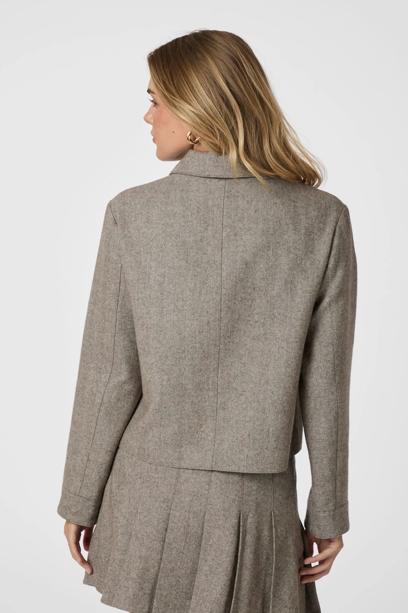 Romana Herringbone Jacket | Dusty Brown | Jakke fra Neo Noir