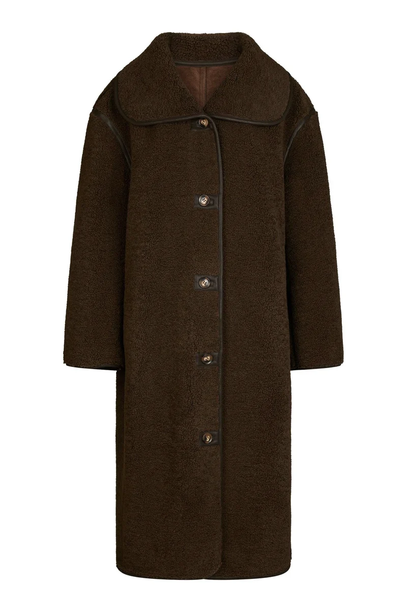 Carmen Teddy Coat | Dark Brown | Jakke fra Neo Noir