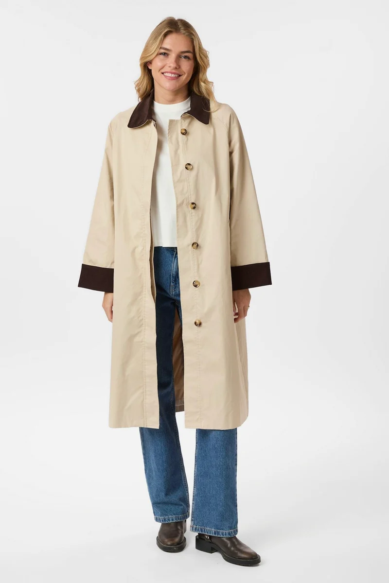 Anneli Cord Coat | Ivory | Jakke fra Neo Noir