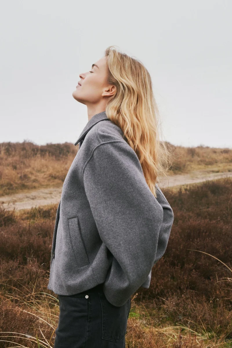 Hamra Wool Jacket | Grey Melange | Jakke fra Neo Noir