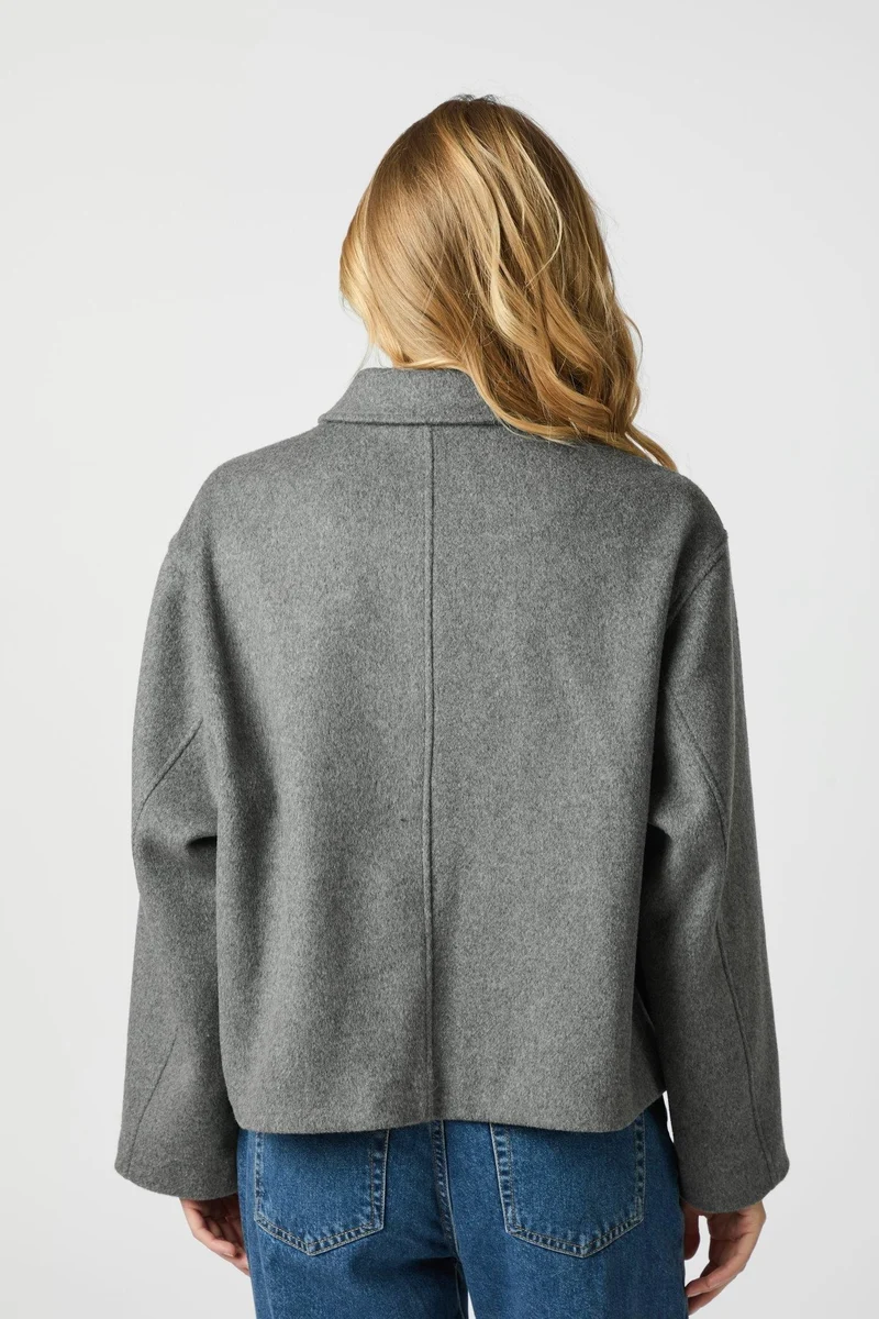 Hamra Wool Jacket | Grey Melange | Jakke fra Neo Noir