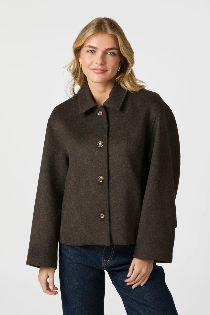 Hamra Wool Jacket | Chocolate Brown | Jakke fra Neo Noir