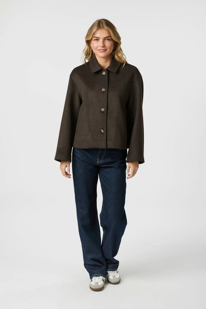 Hamra Wool Jacket | Chocolate Brown | Jakke fra Neo Noir
