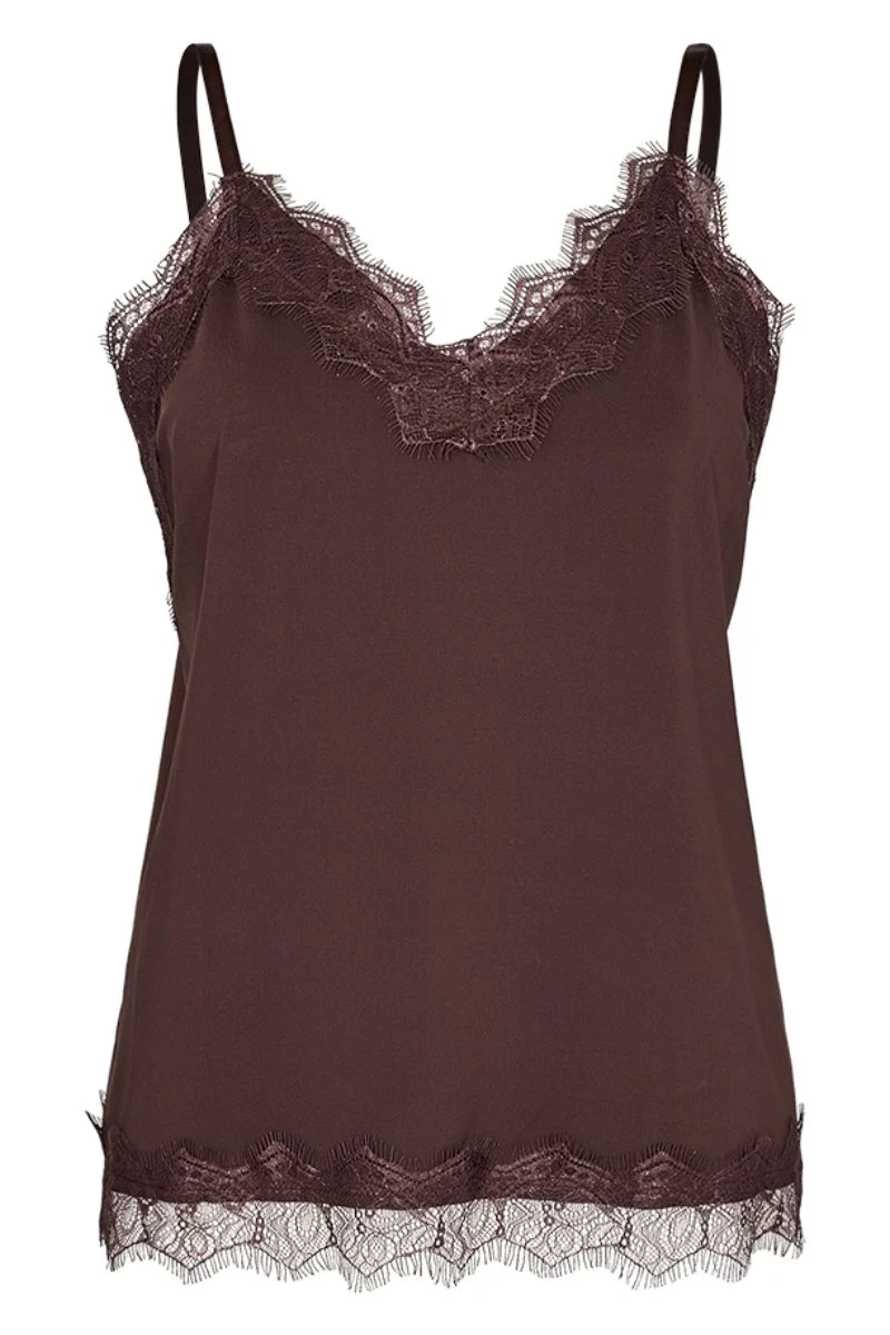 Bicco strap top | Coffee Bean | Blonde top fra Freequent