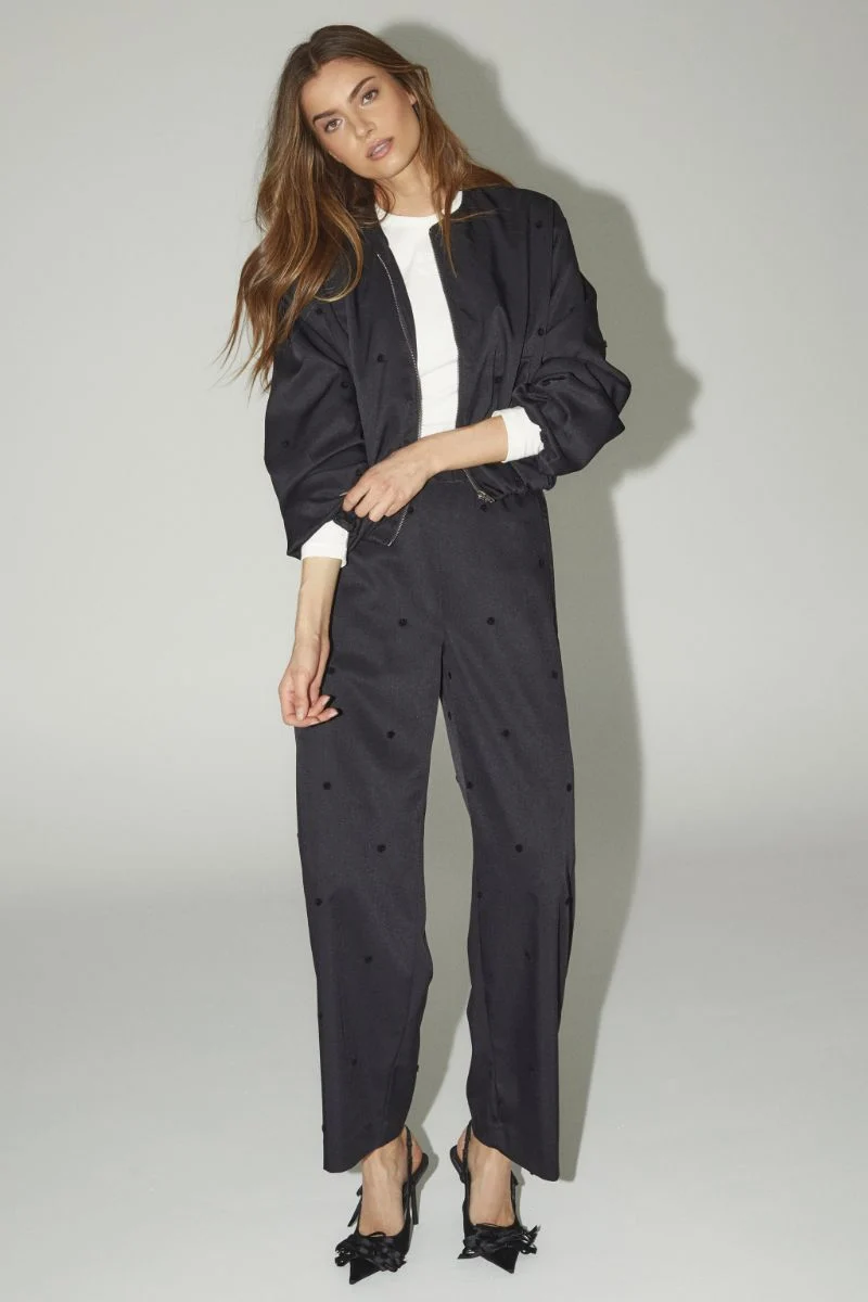 Clover Dot Balloon Jacket 30347 | Black | Jakke fra Co'couture