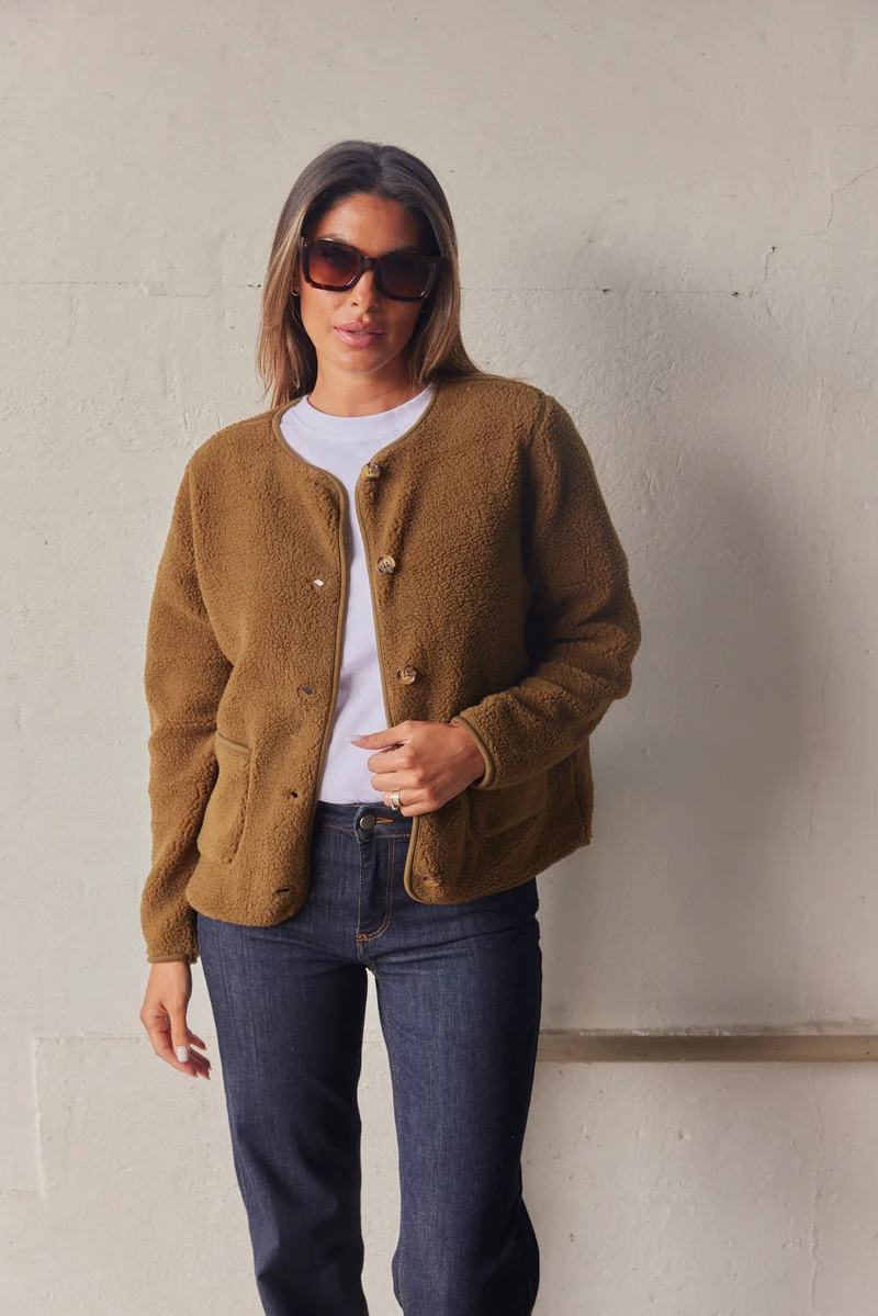 Ada Teddy Jacket | Army | Jakke fra French Laundry