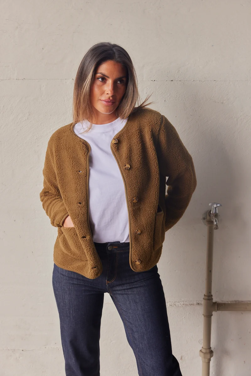 Ada Teddy Jacket | Army | Jakke fra French Laundry